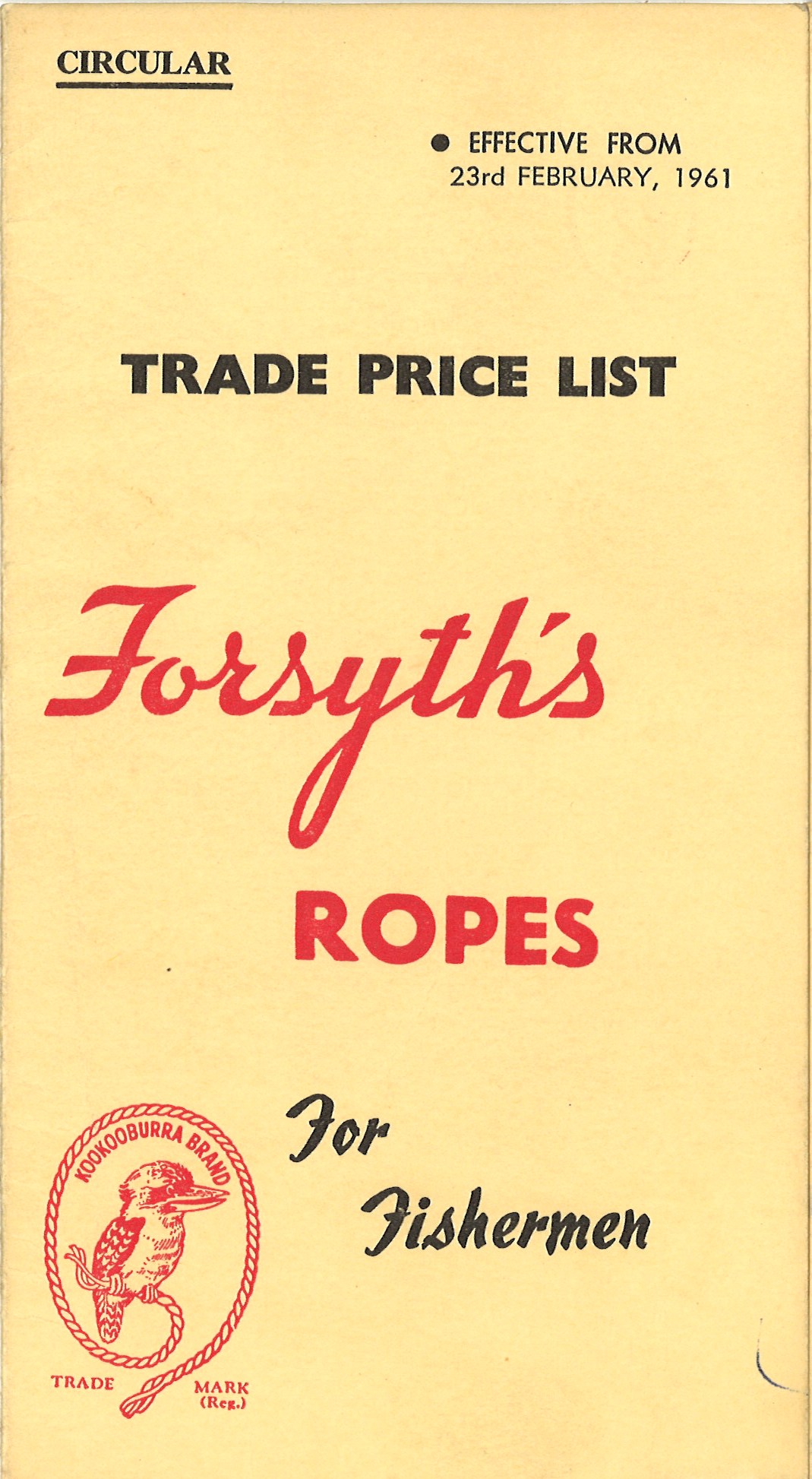 Forsyth Rope Catalogue Feb 1961 Forsyth Rope Catalogue Feb 1961