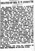 Death T T Forsyth Sydney Morning Herald 3 aug 1921 page 10 Death T T Forsyth Sydney Morning Herald 3 aug 1921 page 10